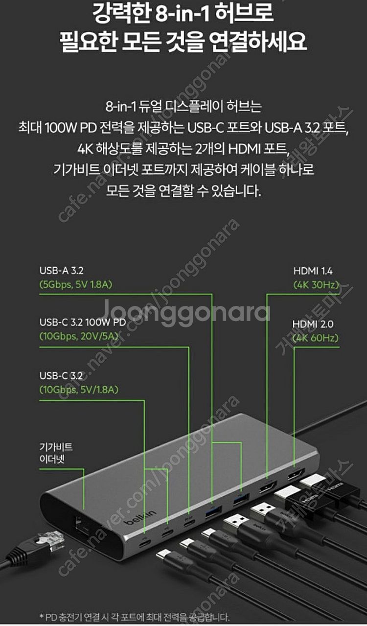 벨킨 8in1 멀티허브 팝니다. INC015--3