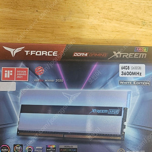 TeamGroup T-Force DDR4-3600 CL18 XTREEM ARGB 화이트 패키지 서린 64G (32gx2)