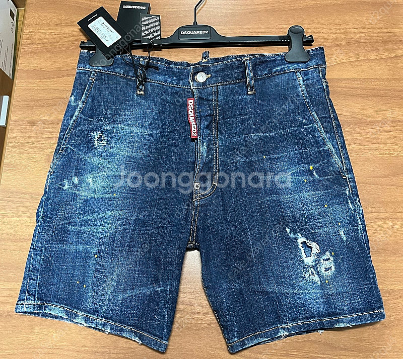 [46] 디스퀘어드 블랙래더패치 옐로우 페인트스팟 진청...--0