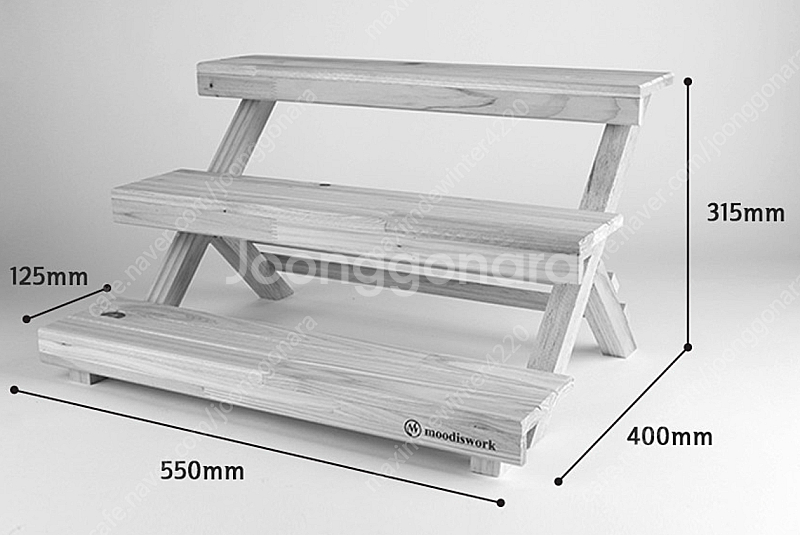 무디스 워크 원목 3단 진열대(받침대) 3개 일괄판매합니다--1
