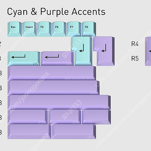 Gmk Cyan & Purple Accents 개봉검수 미사용 제품