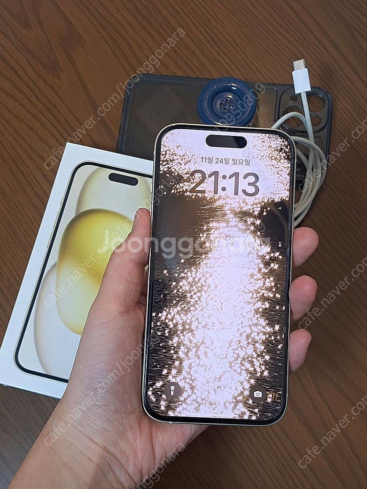 아이폰 15 옐로우 (256GB/ 배터리 91%/애플케...--2
