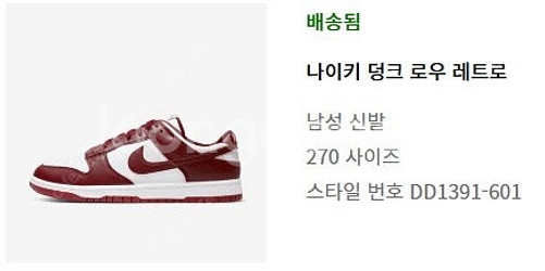 나이키 덩크 로우 레트로 (270mm)--0