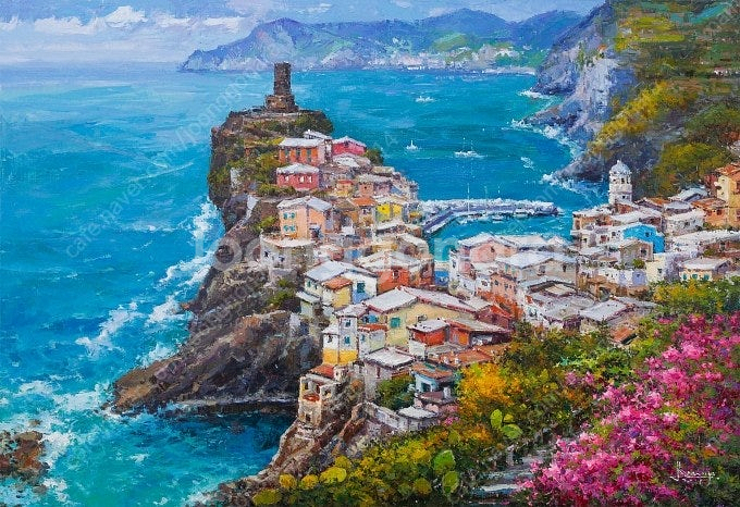 이완호 화백- 이탈리아 아말피에서(50호)/출품작/보증서--0