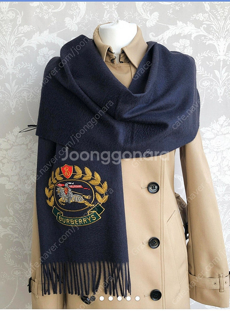 (새상품) 버버리 아카이브로고 캐시미어 롱머플러--0