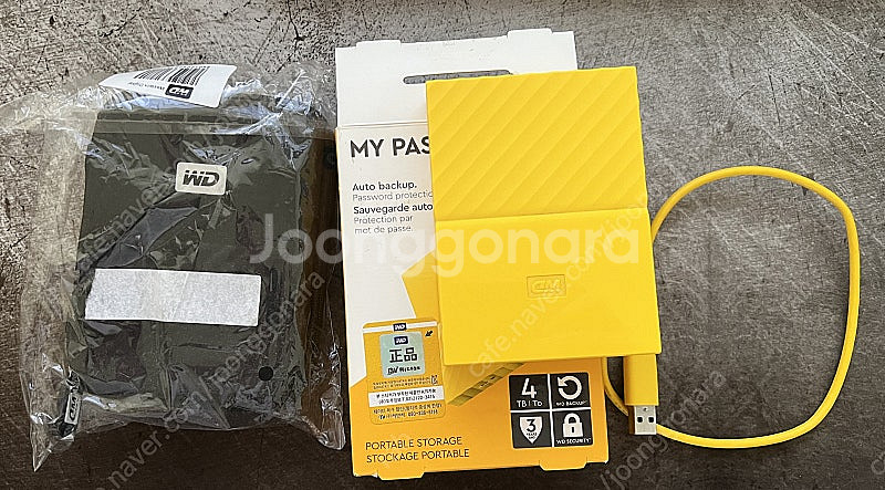 WD MY PASSPORT 4TB 외장하드 옐로우--1
