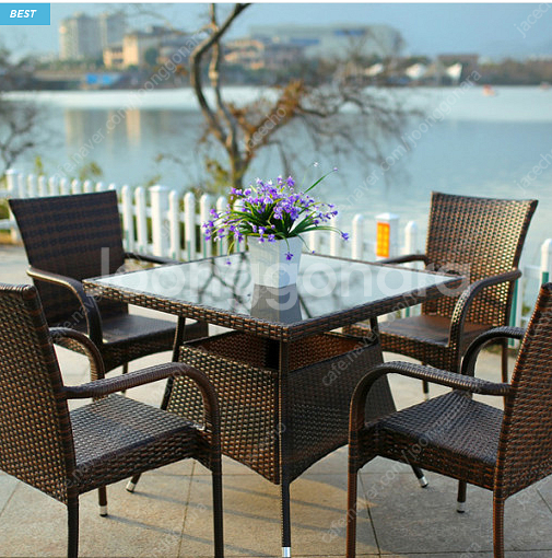 라탄야외테이블세트 야외용 테라스 정원 카페 A타입 2EA--1