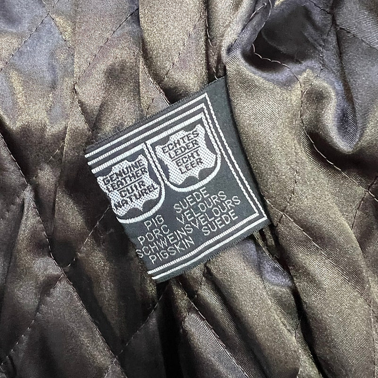 36) 레더사운드 스웨이드 리얼레더 가죽 누빔패딩코트 자켓 이미지