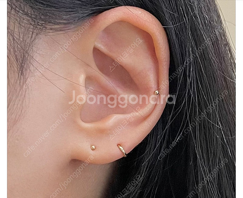 14k 링귀걸이 2개--0