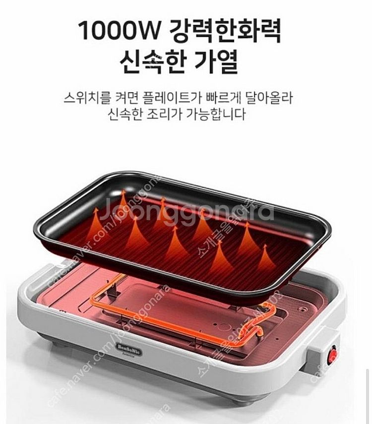 벤소닉 전기 그릴(레드) HY-6105--6