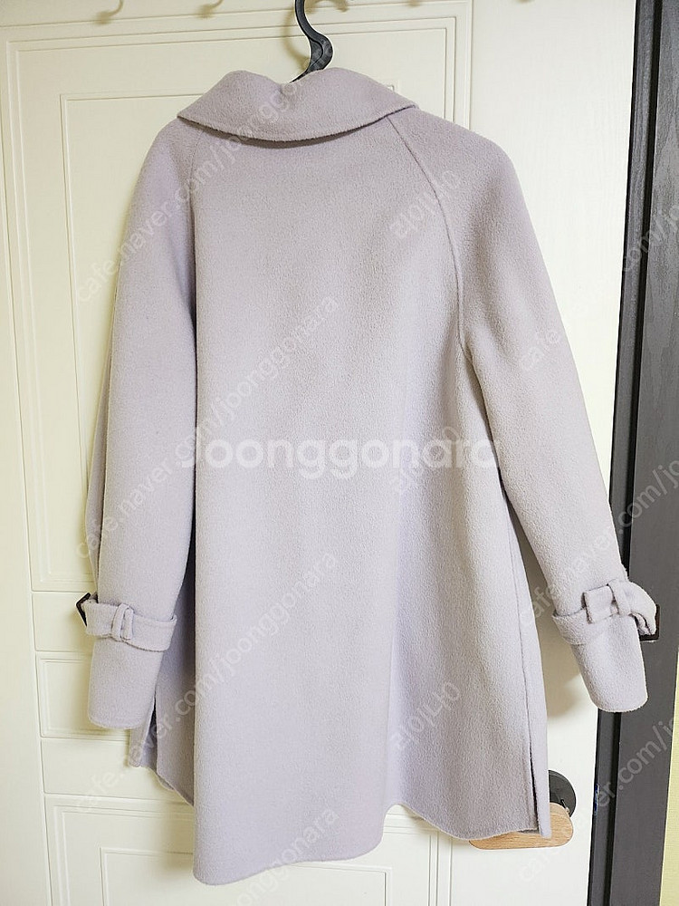 (새상품)티렌 하프기장 울90프로 오버핏 코트 55사이즈 연보라색상--3