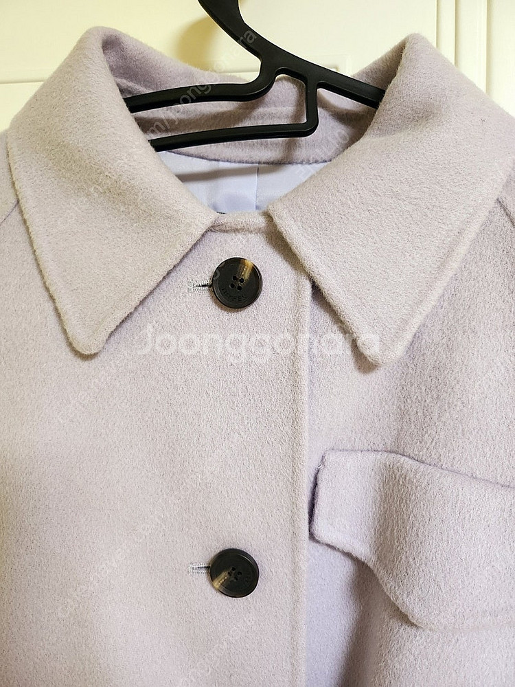 (새상품)티렌 하프기장 울90프로 오버핏 코트 55사이즈 연보라색상--5