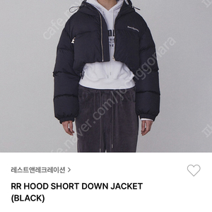 (새상품) 레스트앤레크레이션 RR HOOD SHORT DOWN JACKET 크롭 패딩