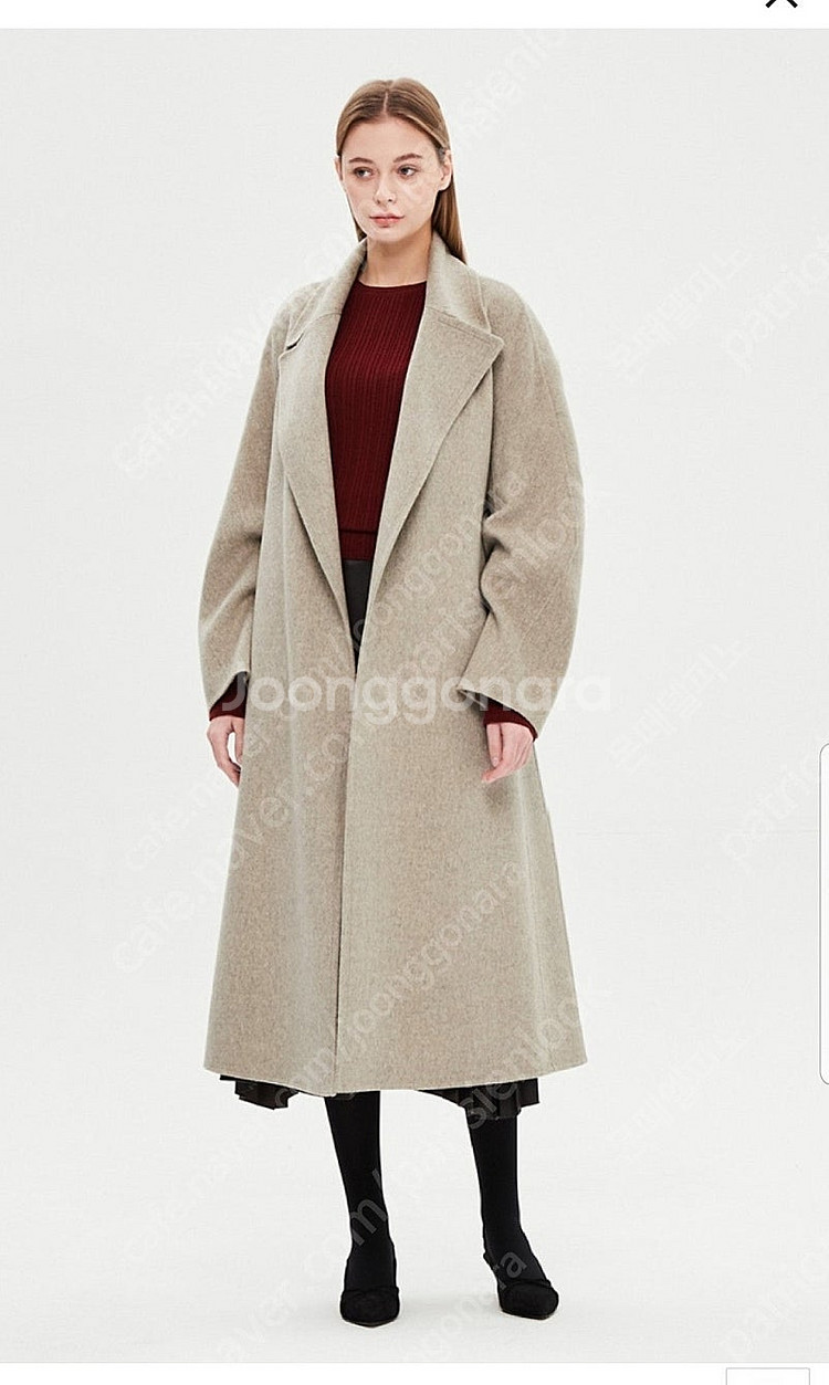 한섬타임 백플랩 코트 76 세피아--0