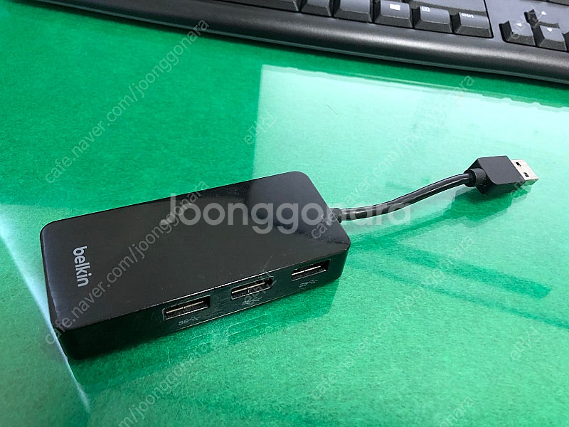 벨킨 USB 3.0 3포트 허브 기가비트 이더넷 어댑터...--1