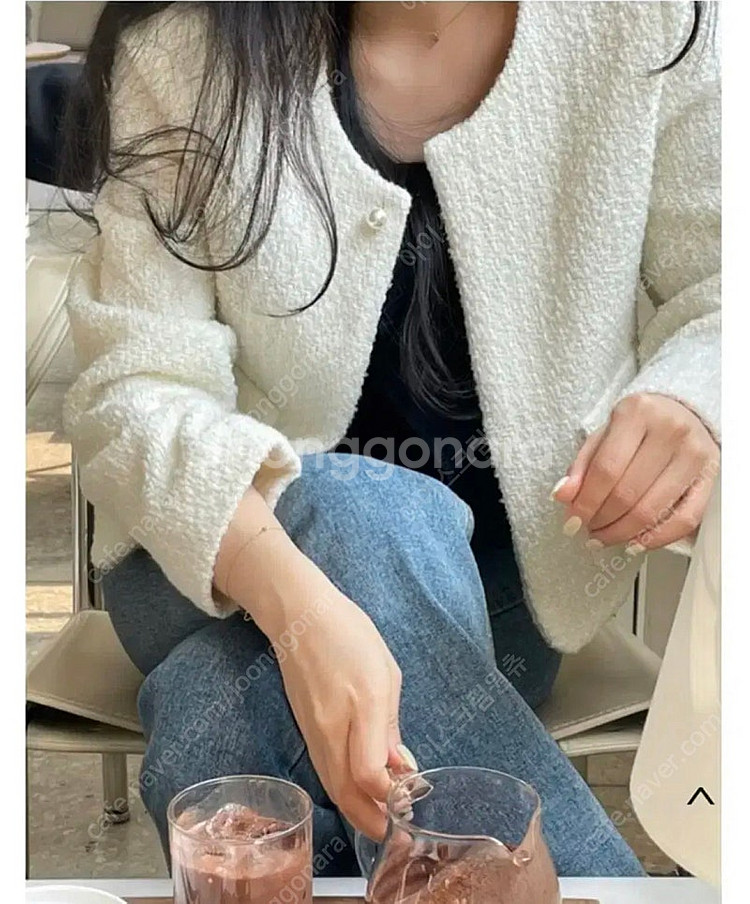 인더바즈 진주 리썸트위드자켓--0