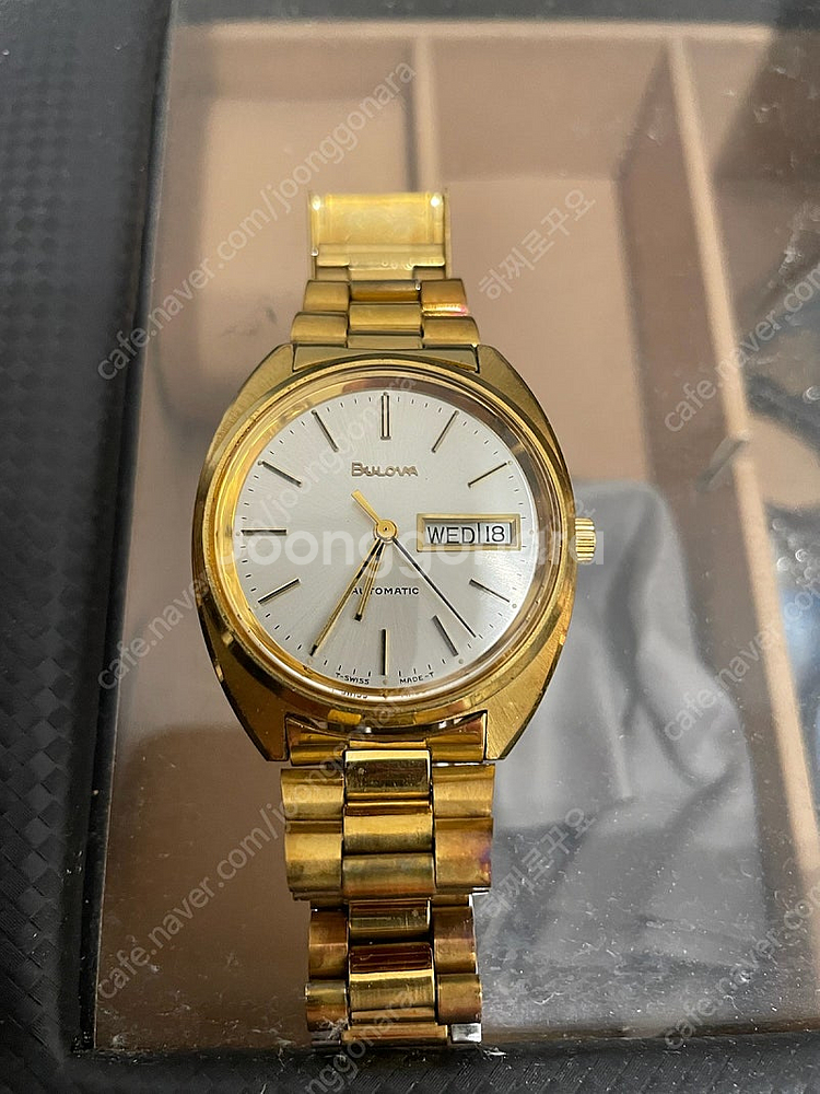 빈티지 부로바 금장 금통 오토매틱 36mm--1