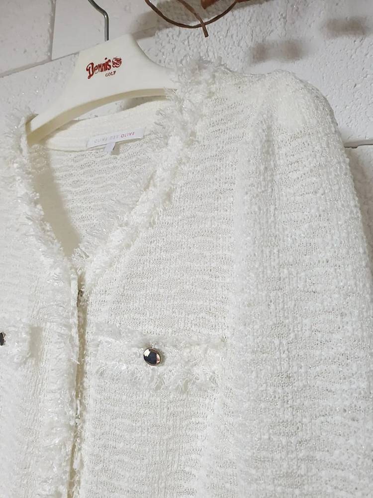 올리브데올리브 7부소매 트위드 가디건--3