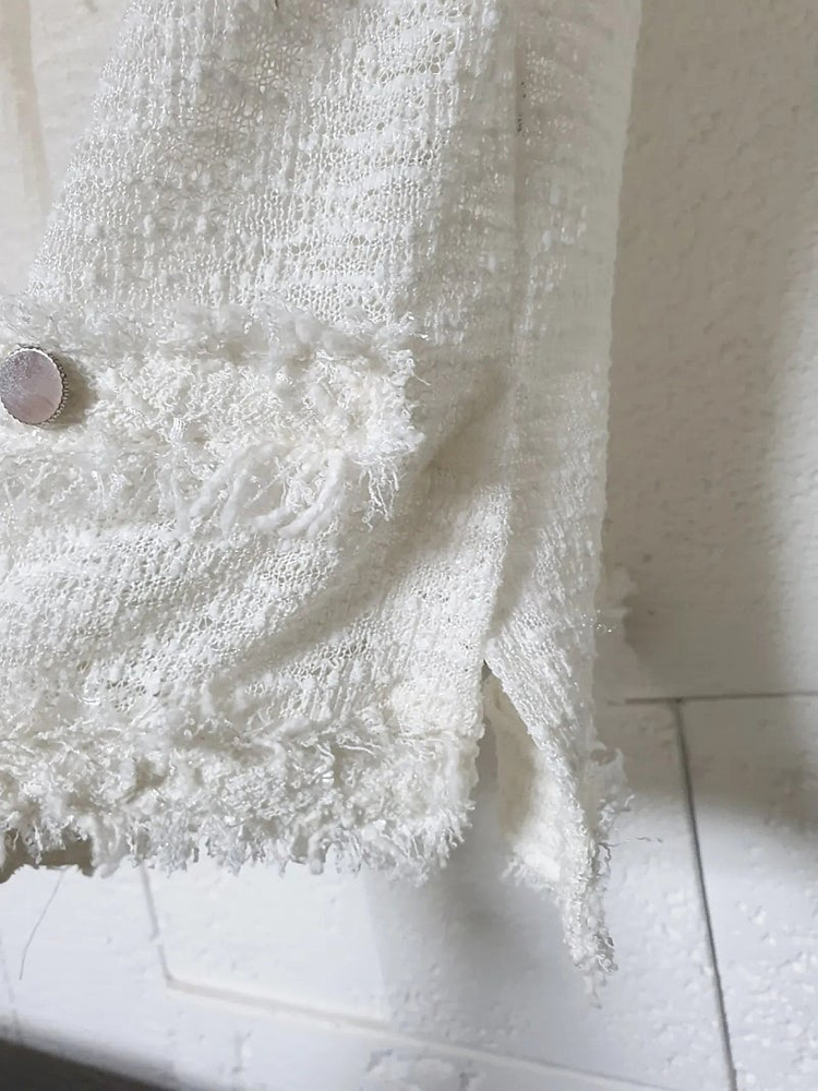 올리브데올리브 7부소매 트위드 가디건--4