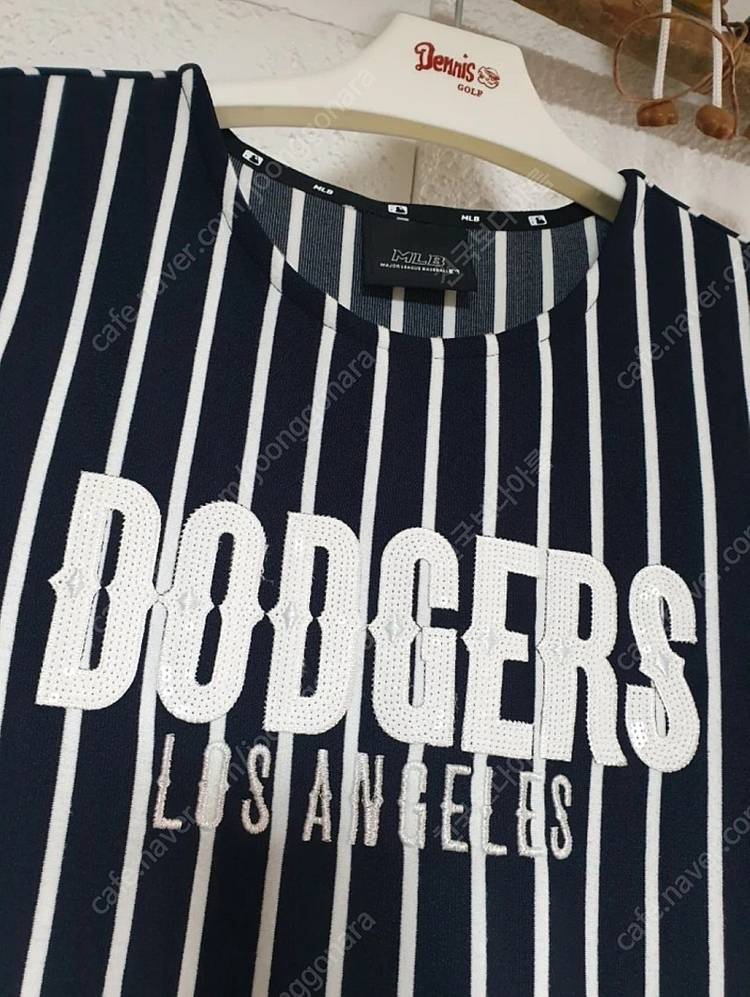 MLB 비즈장식 스트라이프 원피스--2