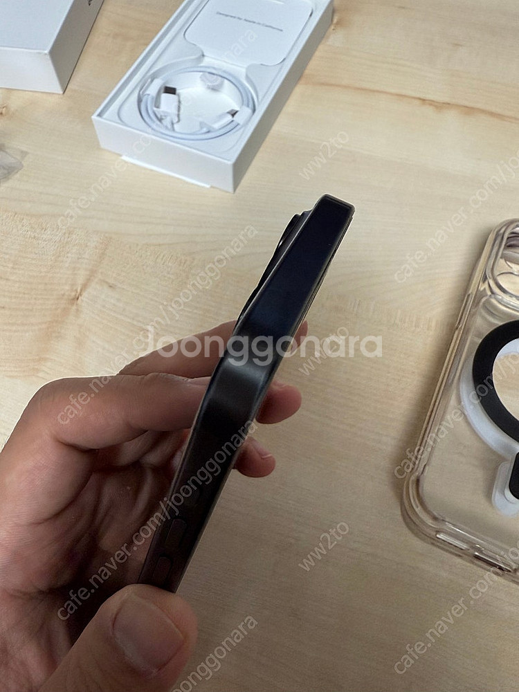 아이폰 15프로 128gb 블랙 (배터리 91%, 애캐...--1