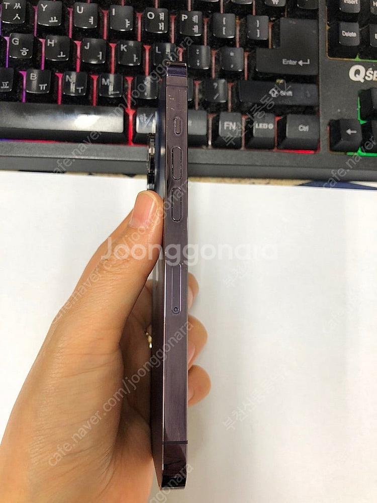002487 아이폰14프로 퍼플 A급 512GB 배터리...--7