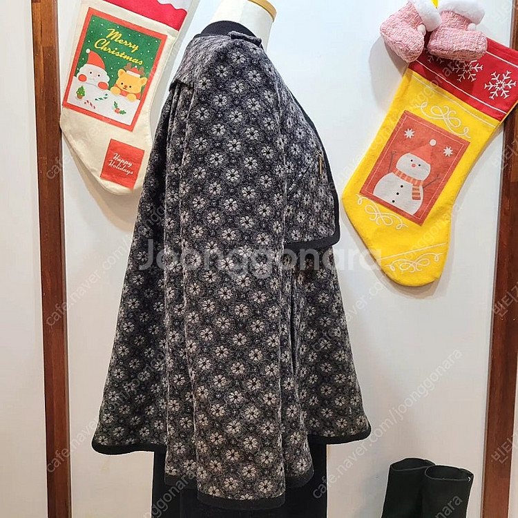 레니본 망토형 빈티지 반코트--5