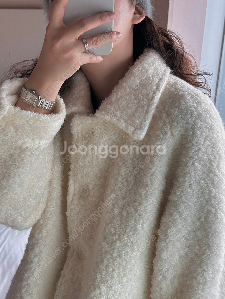 알파카 울 부클 코트--0