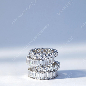 한스스타일 미네타니 콜라보 Emerald-cut Eternity ring, 0.2carat Eternity ring 925 Silver 판매 / 에메랄드 컷, 0.2캐럿 반지