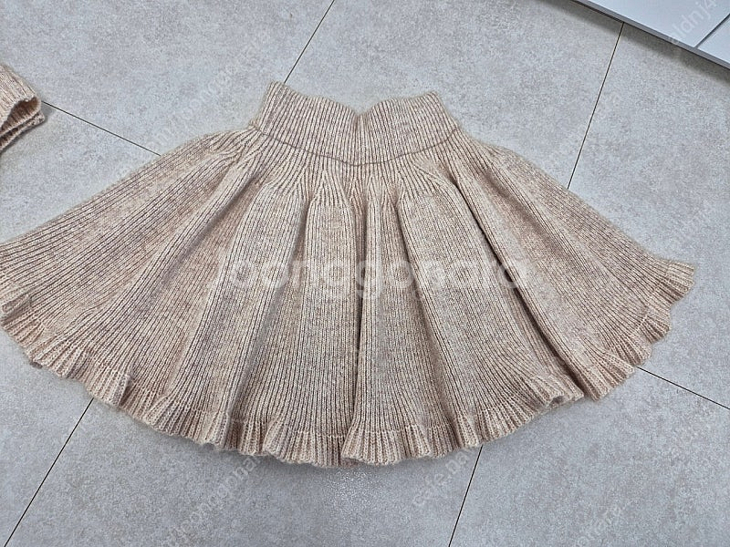 워니리본 캐시미어니트스커트 베이지 5~7Y--5