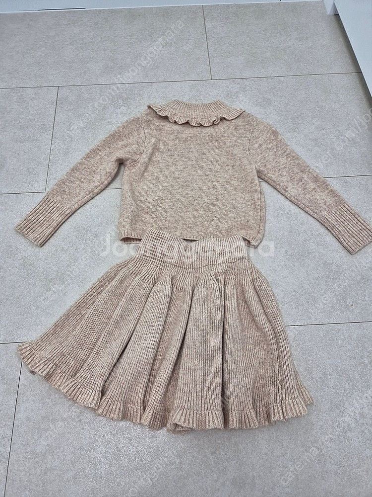 워니리본 캐시미어니트스커트 베이지 5~7Y--6