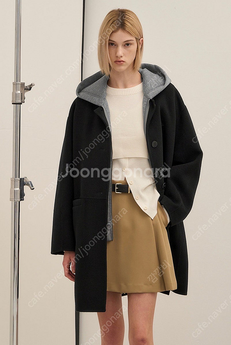 시스템 캐시미어 블렌드 코트 & 후드 베스트--0