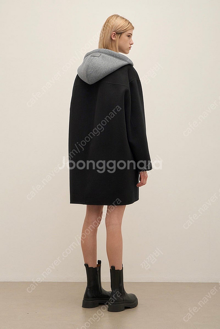 시스템 캐시미어 블렌드 코트 & 후드 베스트--4