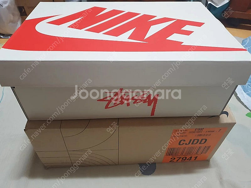 정품 새제품 나이키X스투시 나투시 반달하이 280--0