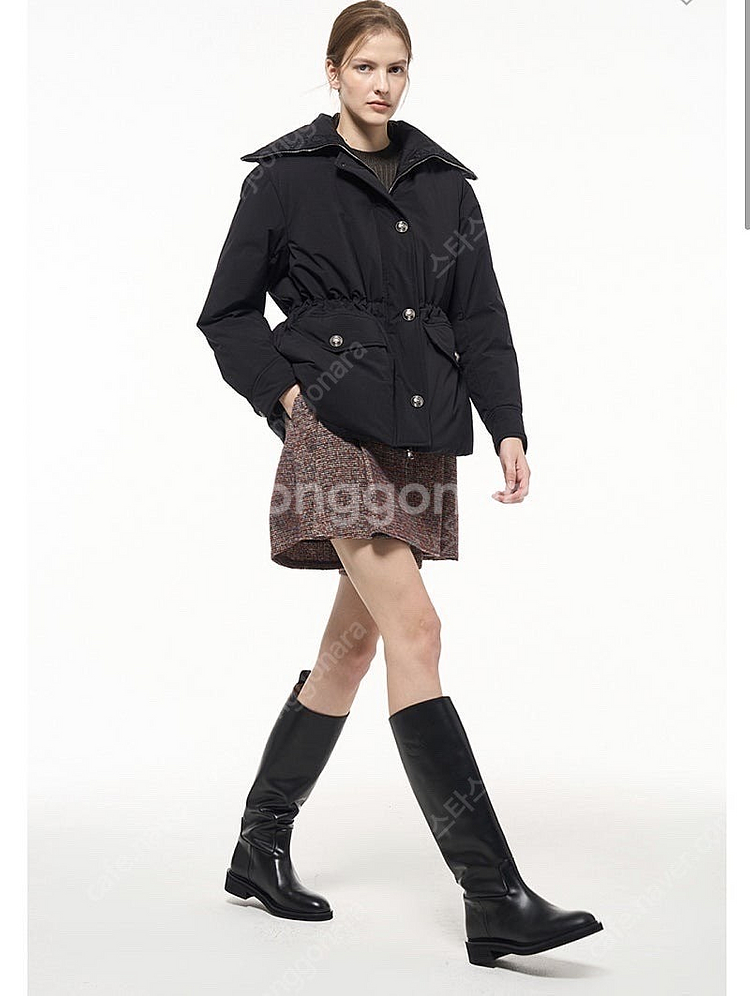 타임 와이드 카라 구스다운 패딩--0