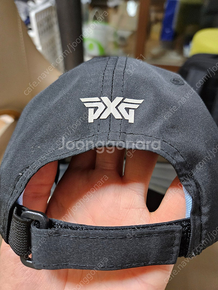 PXG 고무러버재질 로고 모자 블랙--1
