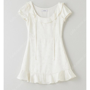 vem.ver 벰버 원피스 s사이즈 아이보리 SCOOP NECK RUFFLE DETAIL MINI DRESS