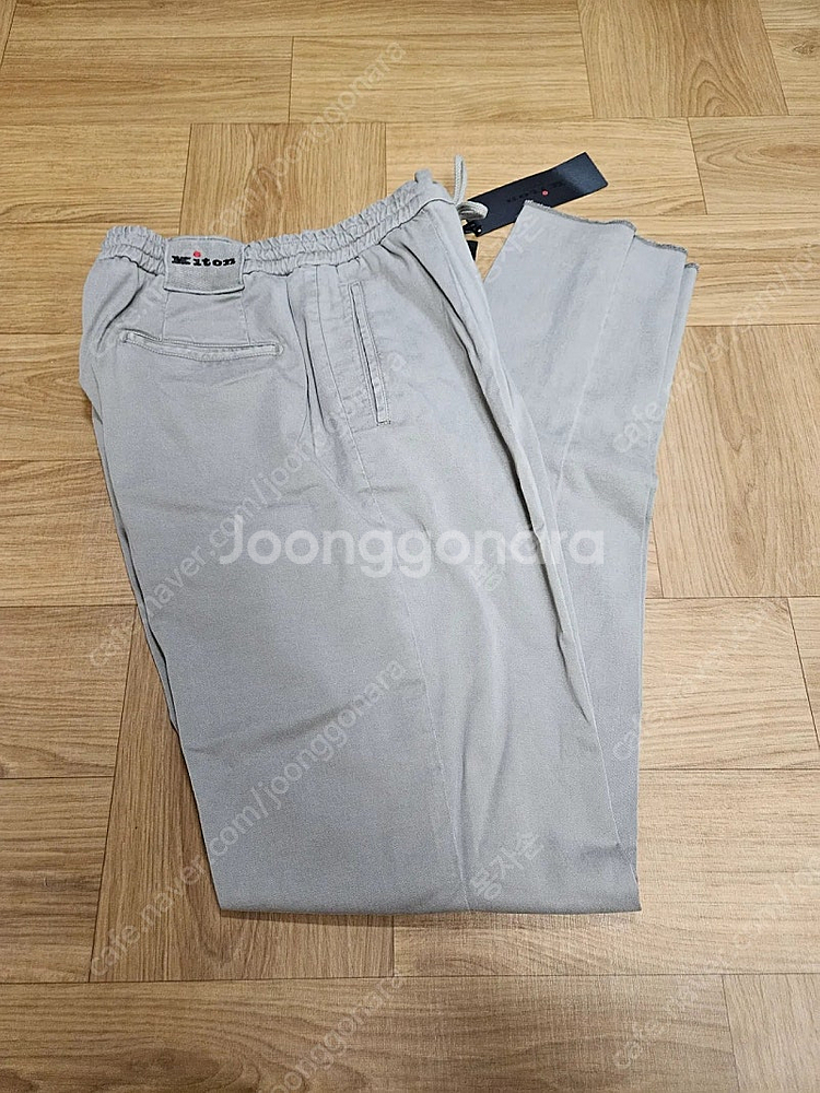 키톤 (Kiton) 드로우스트링 로고 밴딩 팬츠--1