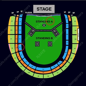 오아시스 내한공연 스탠딩A 2400번대 2연석 E2구역 1열 2연석