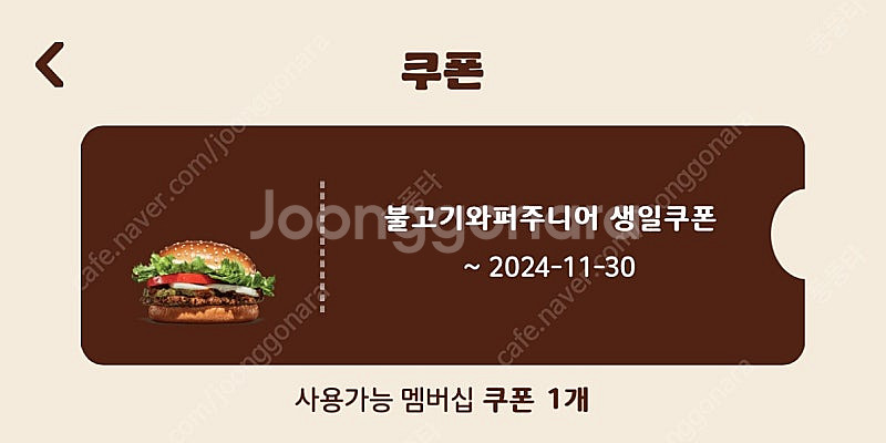 버거킹 불고기 와퍼 생일 쿠폰--0