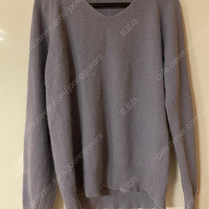 연보라 타로 밀크티 국산 고퀄 라벤더 브이넥 앙고라 부드러운 긴팔 니트