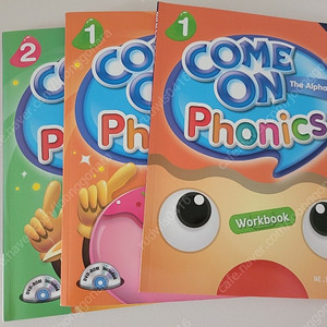 컴온 파닉스 (come on phonics) 1권, 2권, 1권 워크북 cd 포함