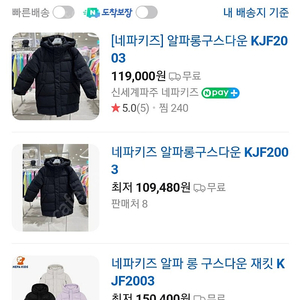 네파키즈 알파 롱구스다운 네파키즈롱패딩 KJF2003