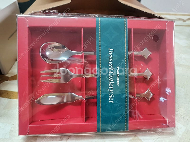 스타벅스 디저트 커트러리 세트,투썸 스테인리스드리퍼 세트--2