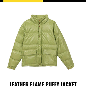 골프왕 레더 퍼피 자켓 Golf wang leather puffy jacket