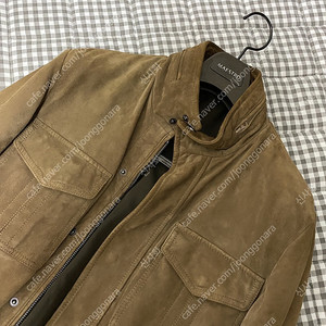Lardini 라르디니 스웨이드(타조) 가죽 블루종 사파리 재킷 46