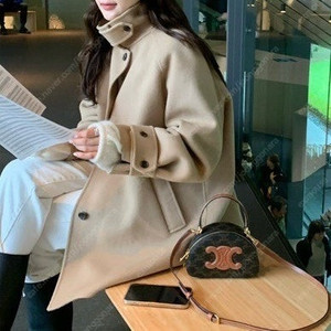 온드민 하프 핸드메이드 코트 카멜 베이지 half handmade coat