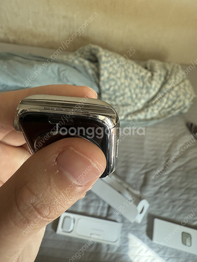 애플워치9 스테인리스 실버 45mm 셀룰러 풀박팝니다!--5