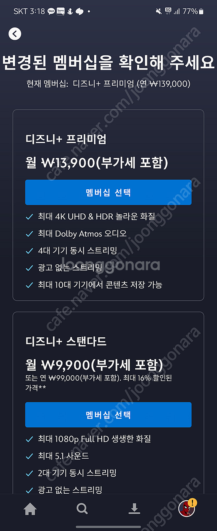디즈니플러스 프리미엄 인상 전 가격 마지막해 4인팟 모...--0