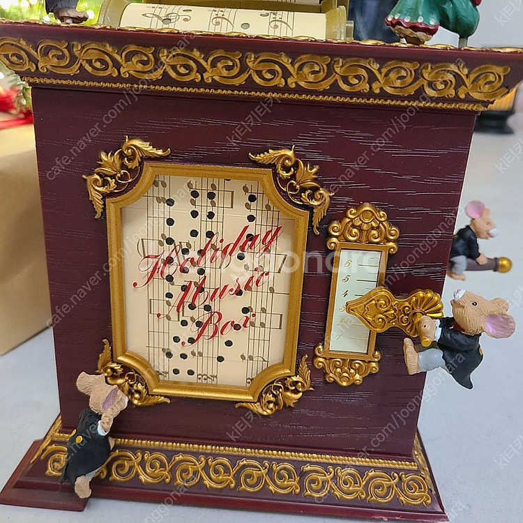 빈티지 크리스마스 축음기 오르골 앤틱 인테리어 소품--4